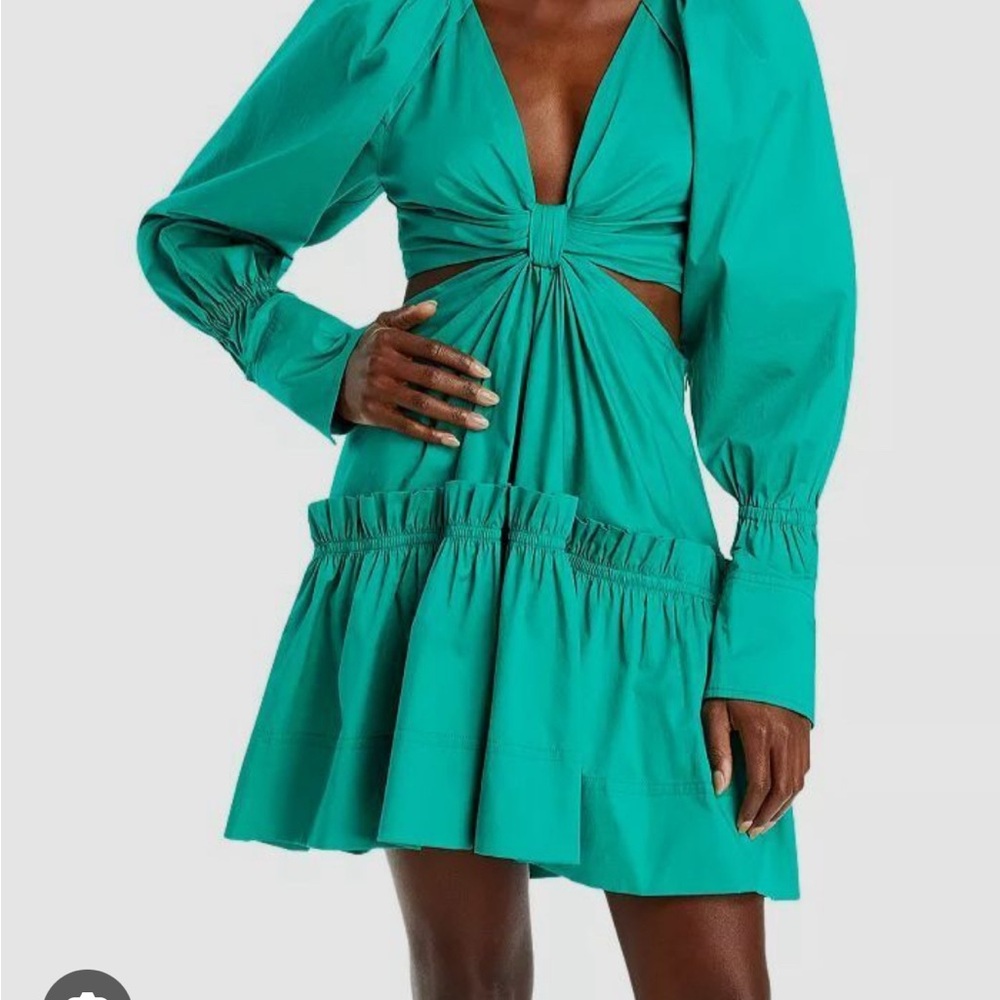 A.L.C. Cut-Out Poplin Mini Dress in Green